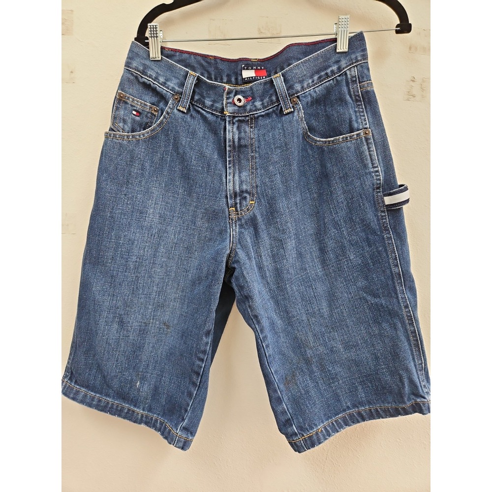 Tommy Hilfiger  Distressed Carpenter Jorts Size Jean Shorts Baggy Denim Size 30